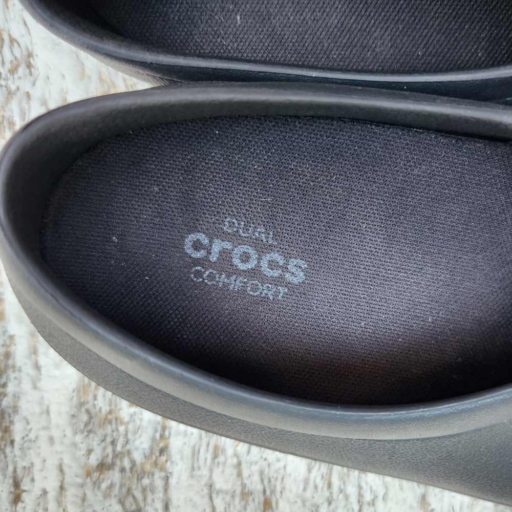 CROCS "On the Clock Slip On" Work Clogs Black Unisex Women's Size 10 Mens Size 8 - Picture 5 of 12